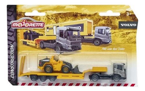 Camión Volvo Fmx Low Bed Trailer Majorette Serie Constructio