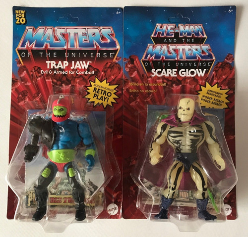 Trap Jaw Y Scareglow Motu Origins Retro Cartones Maltratados (Usado)