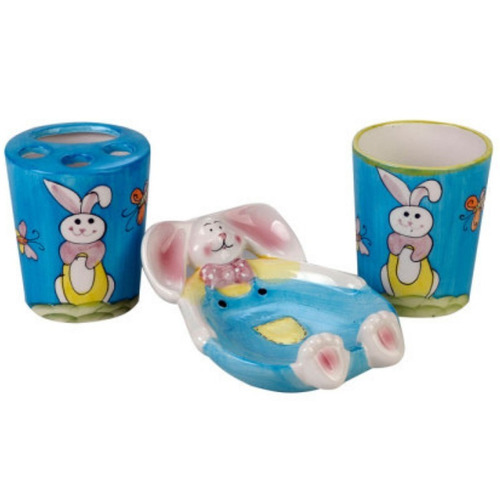 Accesorios 3 Piezas Daccord Rabbit Infantil Conejo Porcelana