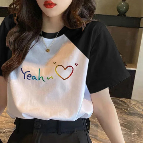 Camiseta Holgada De Verano Con Mangas Raglán De Algodón Para