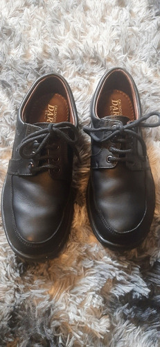 Zapatos Negros De Cuero Colegiales Con Cordón 39 Un Solo Uso