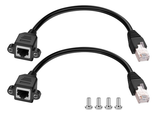 Extensor Ethernet Paquete De 2 Rj45 Macho A Hembra Tornillo 