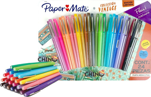 Fibras Paper Mate Flair X24 Coleccion Vintage Marcador Agua