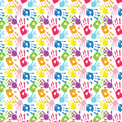 Imagem 1 de 3 de Papel De Parede Infantil Mãos Coloridas  2,70x0,57m