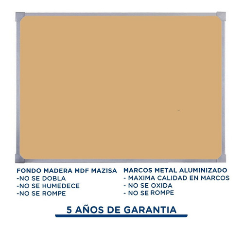 Imagen 4 de 7 de Pizarra Blanca 75x100 Borde Metal + 2 Marcadores