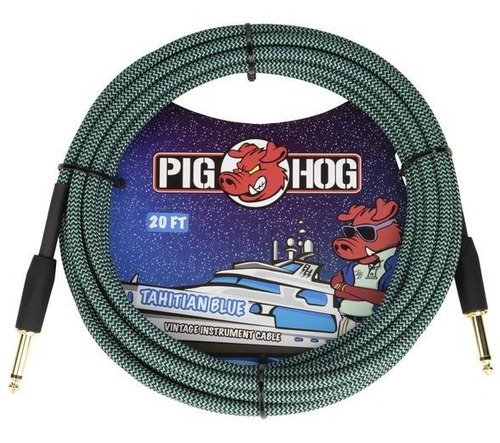 Cable Instrumento Tahitian Blue 6.10m Pig Hog Pch20tab