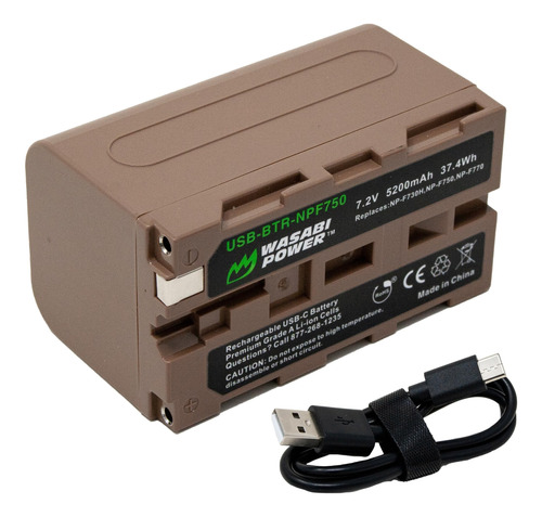 Power Bateria Usb Para Sony Np-f750 Carga Rapida Usb-c