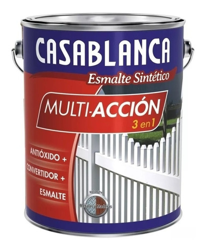 Esmalte Sintetico 3 En 1 De Casablanca Blanco Satinado X 4lt