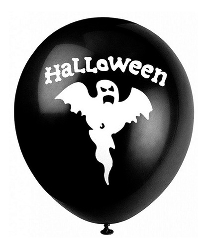 Globos Fantasma Halloween Negros Para Decoración 50 Unidades