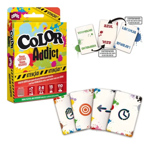 comprar Brinquedo Jogo Color Addict Cartucho 110 Cartas Cores Copag