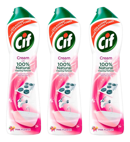 Cif Limpiador Multiusos Crema, Flor Rosa, 16.9 Fl Oz / 16.9 