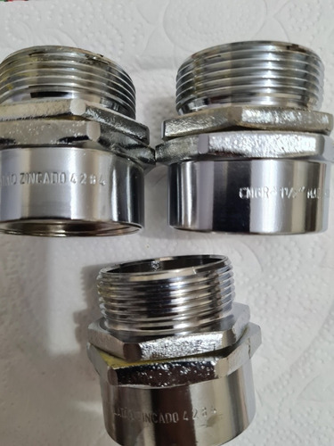 Conector Fêmea Giratório 1.1/2 Bsp Latão 3 Unidades