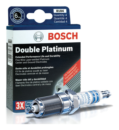 Kit De Bujias Doble Platino Bosch Rogue 4cil 2.5l 2010-2014