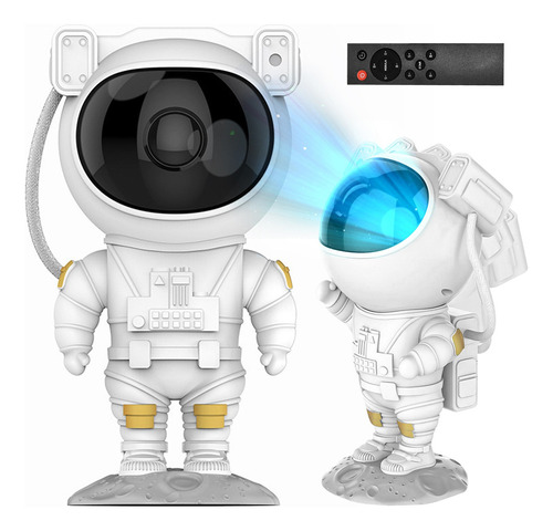 Lámpara Astronauta Proyector Luz Led Estrellas Galaxia Color De La Estructura Blanco Color De La Pantalla Negro