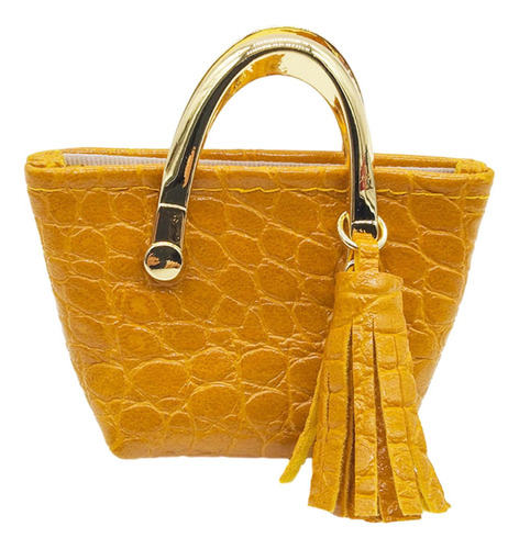 Bolso De Mano De Cuero Pu Para Mujer, Escala 1:6, Amarillo