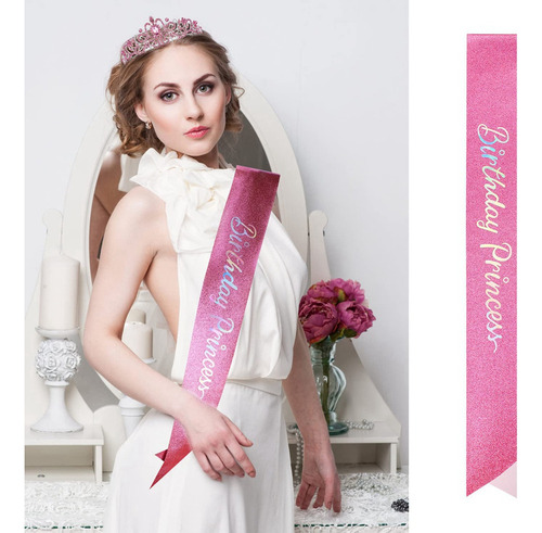 Tiara De Cumpleañera, Corona De Princesa Coronada Con Banda