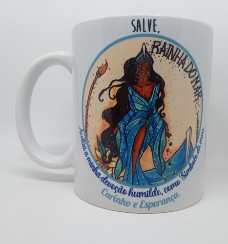 Caneca De Porcelana Iemanjá A Rainha Do Mar - Umbanda Orixás