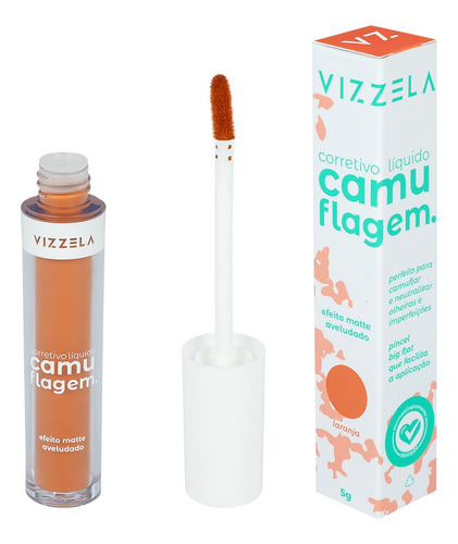Corretivo Vizzela Liquido Acabamento Aveludado Escolha A Cor