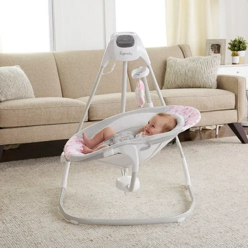 Baby Bouncer para bebés, silla mecedora eléctrica Bluetooth de 5  velocidades para recién nacidos, mecedora portátil para bebés con control  remoto