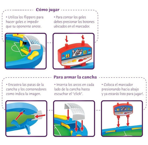 Juego Mesa Futbol Flipper Gol Original Toy Cod 6150 Bigshop