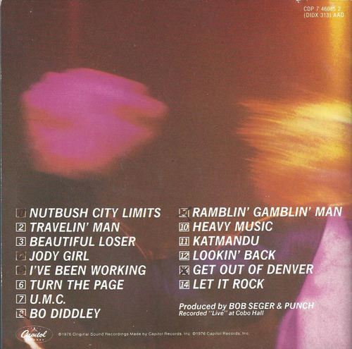 Cd 'live' Bullet (bob Seger And The Silver Bullet Band) Estándar