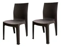 Comprar Pack 2 Sillas Terraza Ratan Corsa Cafe