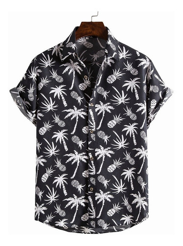 Camisa Hawaiana Moda Casual Estilo Slim Fit Para Hombre