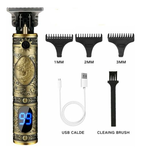 Máquina De Cortar Cabelo E Barba Com Visor Recarregavel