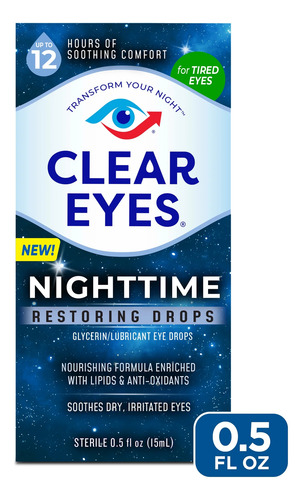 Clear Eyes Gotas Nocturnas Para Aliviar El Ojo Seco 15 Ml
