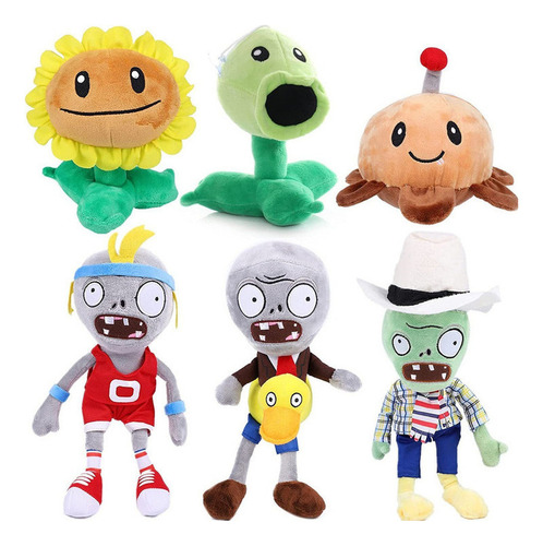 6pcs De Plantas Contra Girasol Zombies,juguete De Guisante