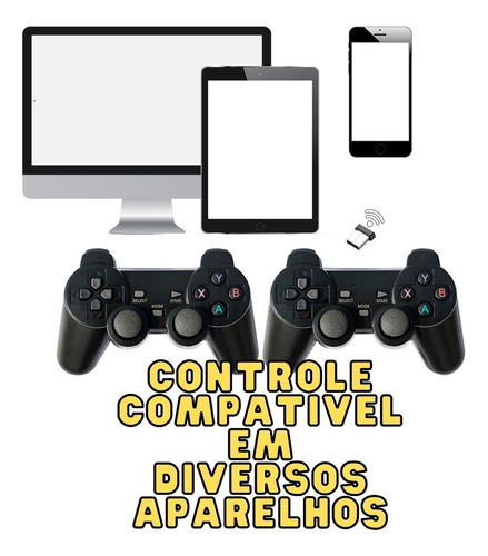 Imagem 2 de 5 de Video Game Stick 4k 10mil Jogos Retro 2 Controles Sem Fio