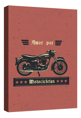 Cuadro Decorativo Canvas Motos Motocicleta Vintage Color Motos Motocicleta Vintage 18 Armazón Natural