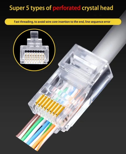 20 Conector Rj45 Cat6 Internet Conector De Red