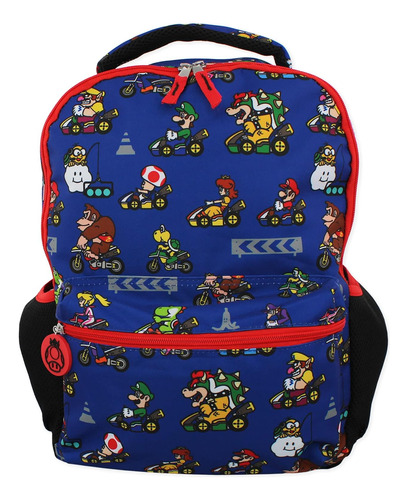 Mochila Escolar Nintendo Mario Kart Para Niños Y Niñas, 16