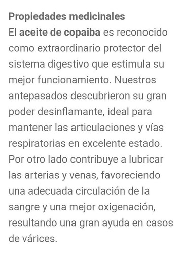 Aceite De Copaiba Espeso 100% Puro