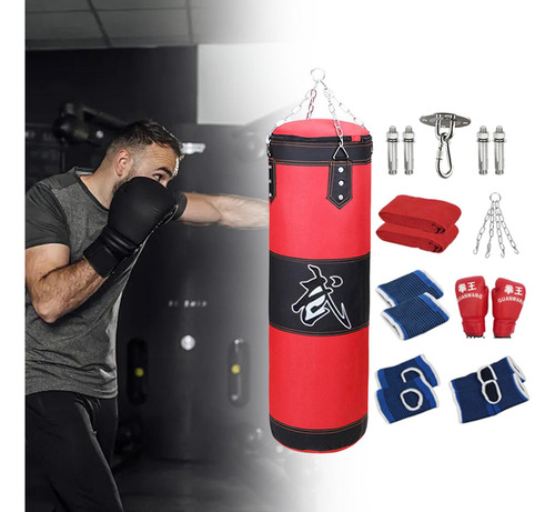 Saco De Boxe Pu Saco De Boxe Saco Pesado Vermelho 100cm