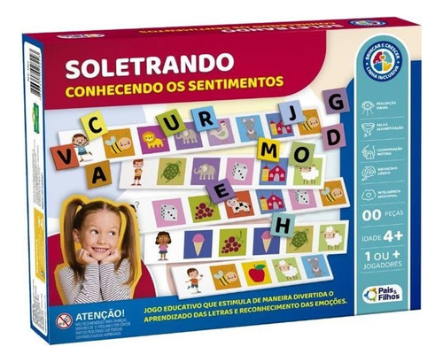 Jogo Soletrando Conhecendo Os Sentimentos 160pç 1 Ou + Jogad