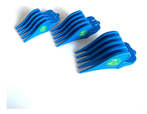 X 3 Unids / Set Peines De Límite De Cortapelos De Azul