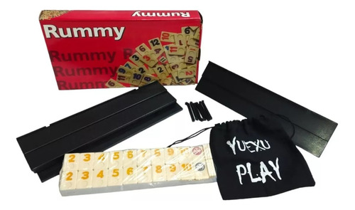 Rummy Burako Juego De Mesa C/ Fichas Dados + Bolsa De