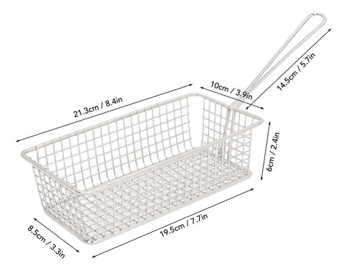 Cesta Para Freidora De Acero Inoxidable Con Mango Largo