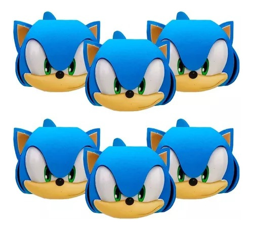 6 Caixinhas Surpresa E Lembrancinha Para Festa Sonic Em Eva