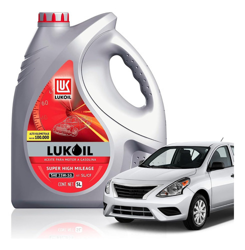 Aceite Para Motor Lukoil Super High Mileage 25w-50 | 5 Litro