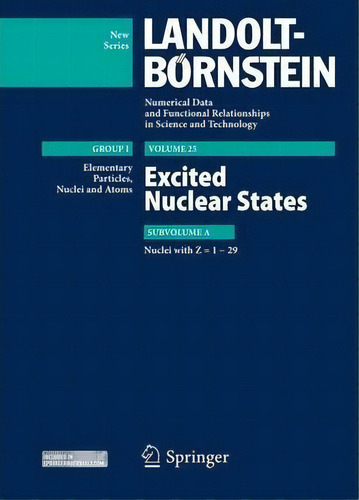 Z = 1-29. Excited Nuclear States, De Herwig Schopper. Editorial Springer Verlag Berlin Heidelberg Gmbh Co Kg, Tapa Dura En Inglés