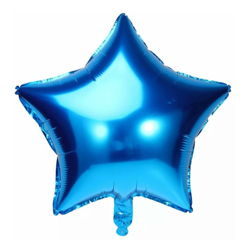 50 Balões Metalizados Estrela Azul Centro De Mesa 21*21cm