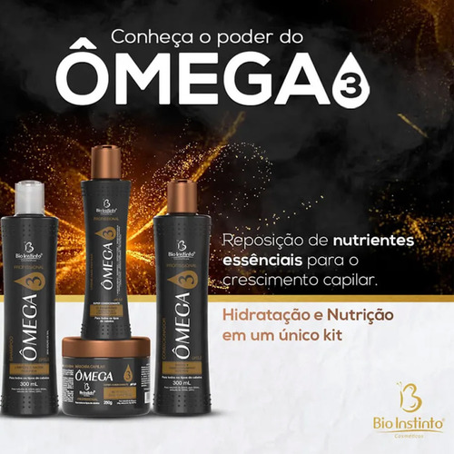 Kit Capilar Ômega 3 Bio Instinto Com Óleos Essenciais 4 Item