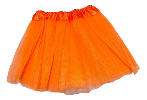 Tutu Liso Falda Tul Para Niña 3 Capas Disfraz Escolar Ballet