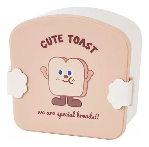 Vianda Lunchera Con Divisiones Cute Toast + Cubiertos