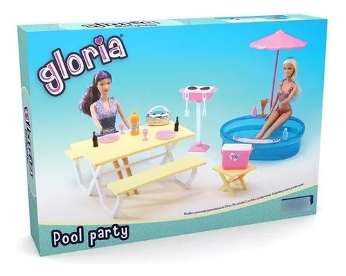 Gloria Pileta Y Mesa Pool Party Para Muñecas