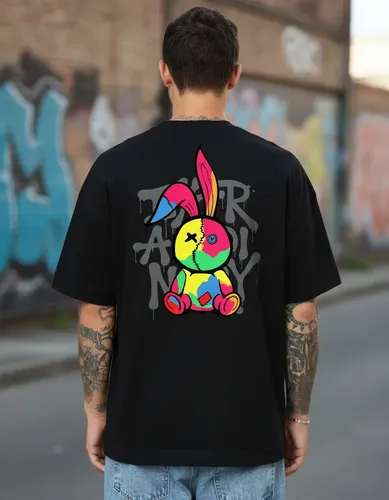 Camiseta Camisa Oversized Street Coelho Graffiti Art Larga