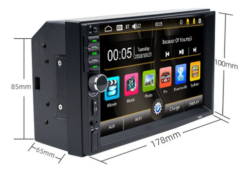 Radio Multimedia Con Pantalla Tactil Bt + Camara De Reversa